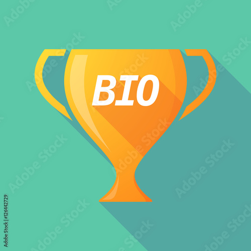 Long shadow award cup with  the text  BIO