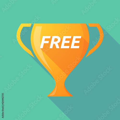 Long shadow award cup with    the text  FREE