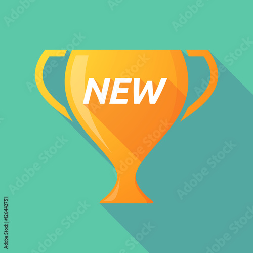 Long shadow award cup with    the text NEW