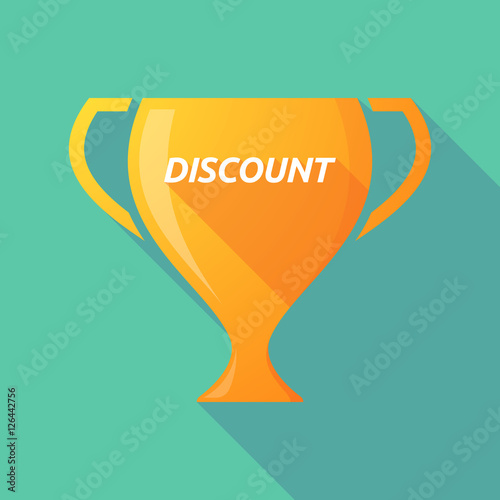 Long shadow award cup with    the text DISCOUNT