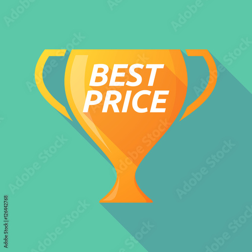 Long shadow award cup with    the text BEST PRICE