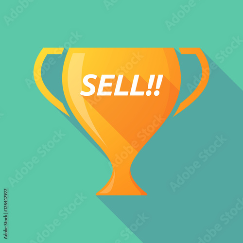 Long shadow award cup with    the text SELL!!