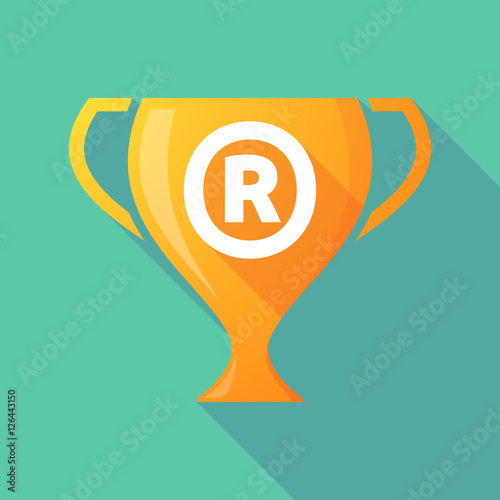 Long shadow award cup with    the registered trademark symbol