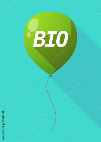 Long shadow balloon with  the text  BIO