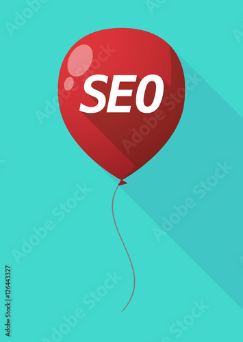 Long shadow balloon with    the text SEO