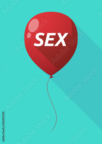 Long shadow balloon with    the text SEX