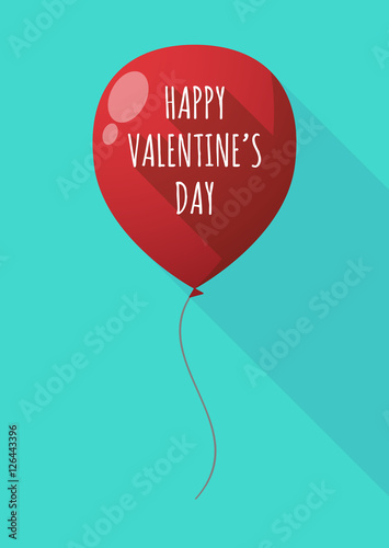 Long shadow balloon with    the text HAPPY VALENTINES DAY