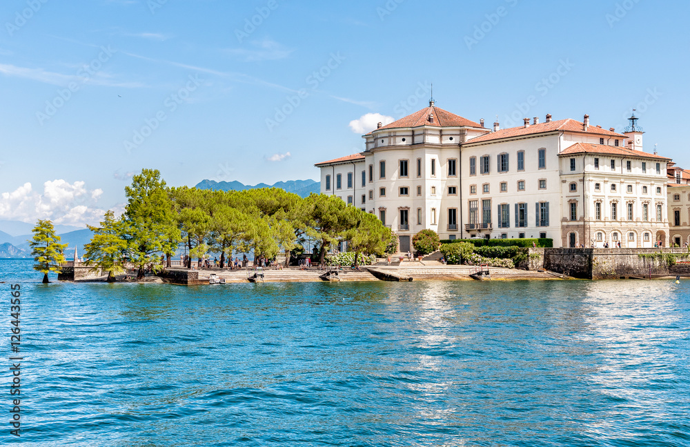 Bella Island or Isola Bella with Renaissance palace on Maggiore lake, Stresa, Italy
