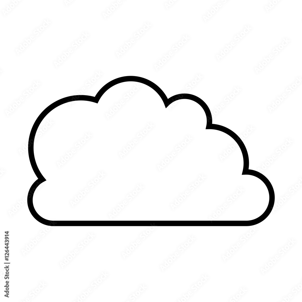 silhouette of cloud shape icon over white background. vector illustration silhouette of cloud shape icon over white background. vector illustration