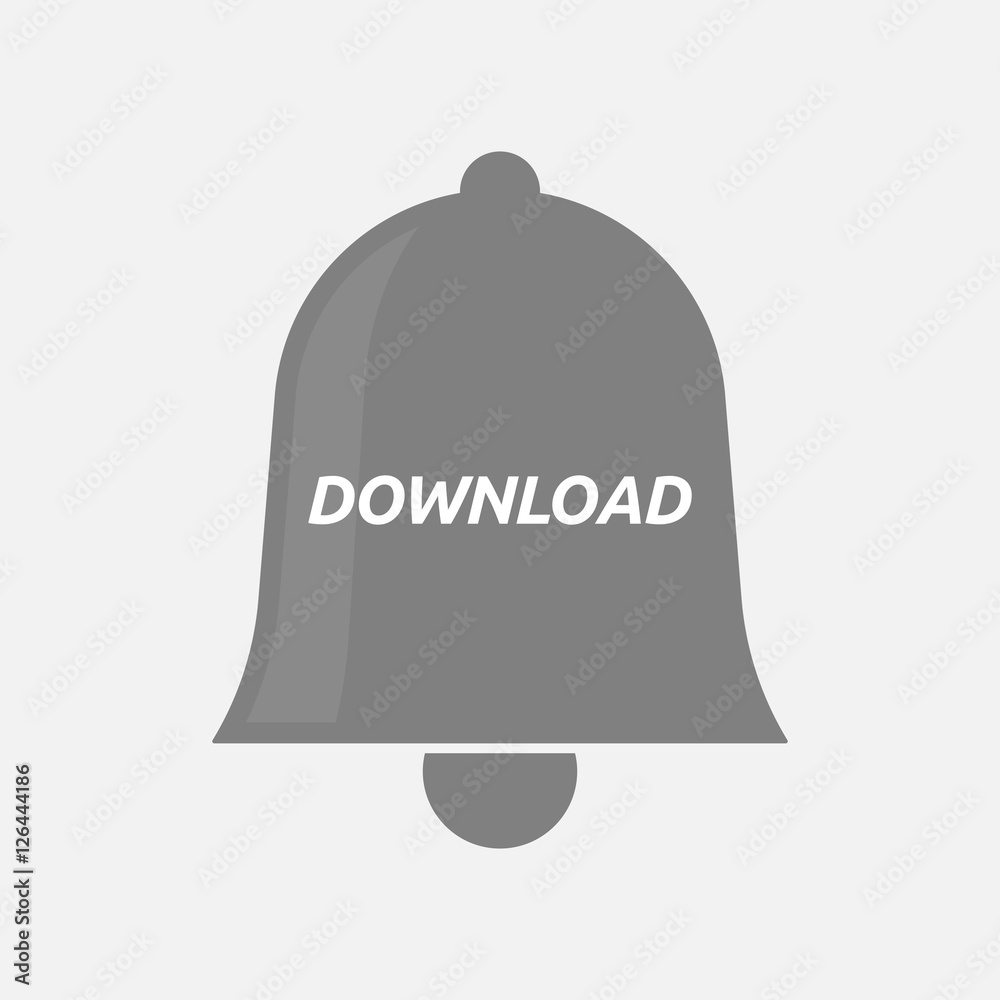 Fototapeta premium Isolated bell icon with the text DOWNLOAD
