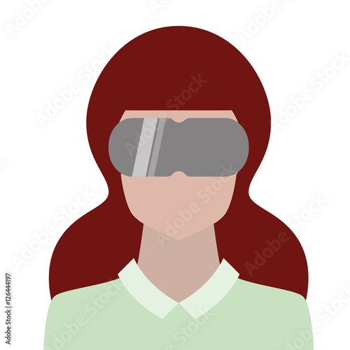 Woman with Virtual Reality Headset