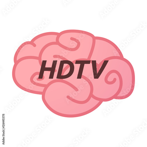 Isolated brain icon with    the text HDTV