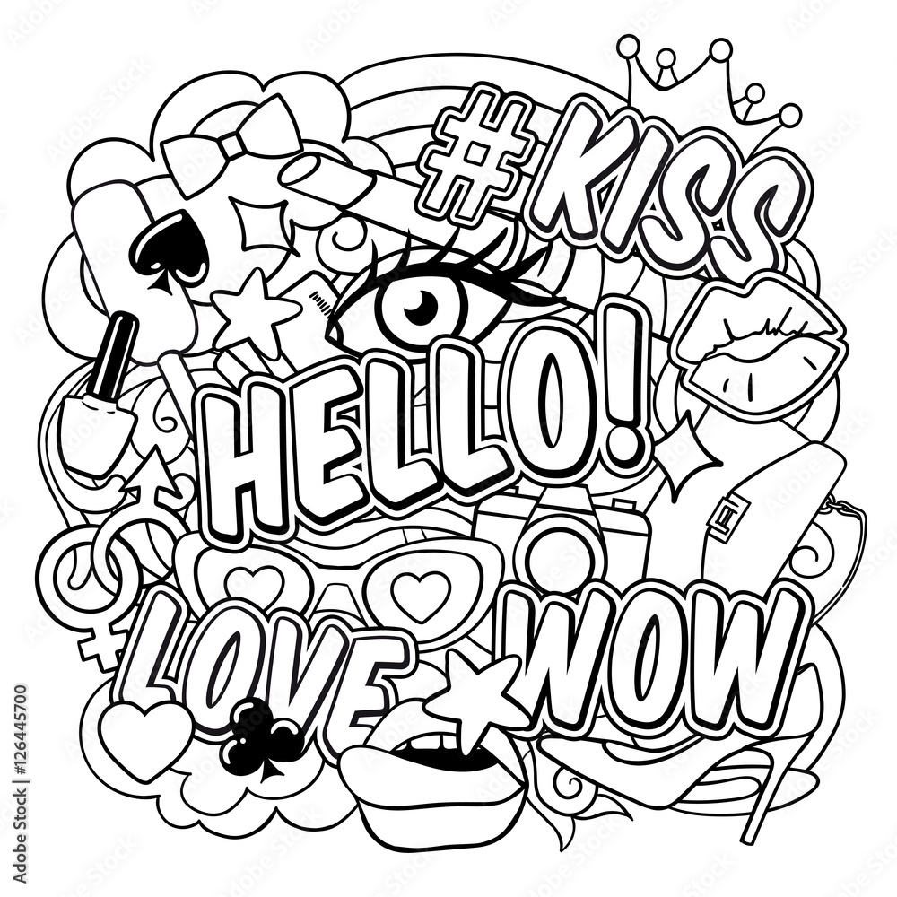 Coloring Book Pop Art Page Coloring Book Pop Art Page