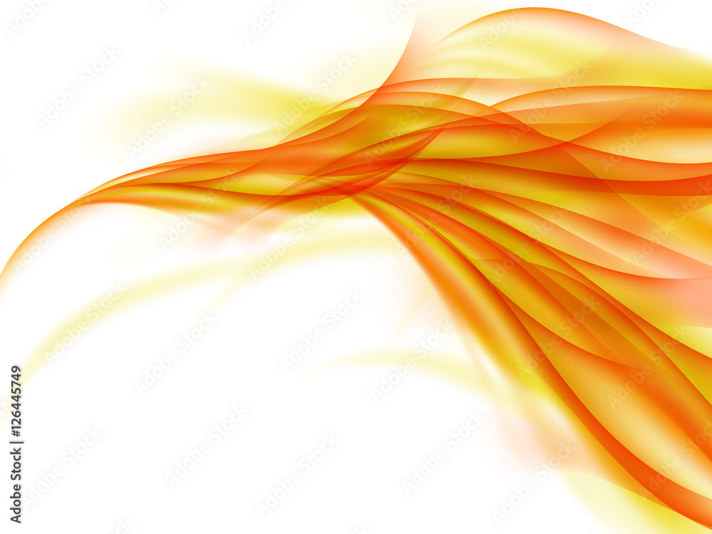 Fototapeta premium Abstract background with orange lines connecting together on white, abstract fire lines, fiery smoke, vector illustration