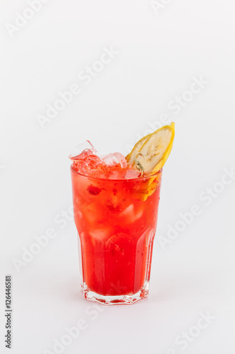 Red berry lemonade on a white background