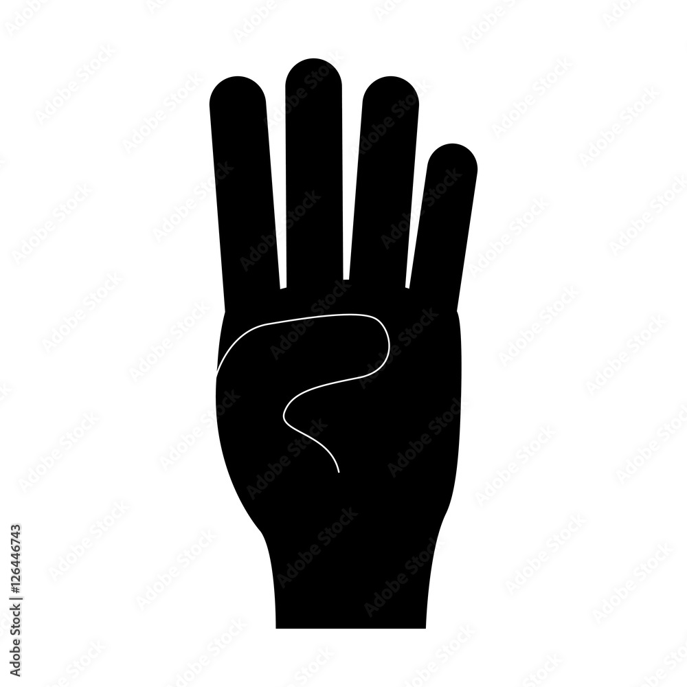 black number 4 counting fingers