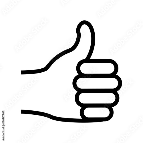 thumb up hand gesture icon image vector illustration design 