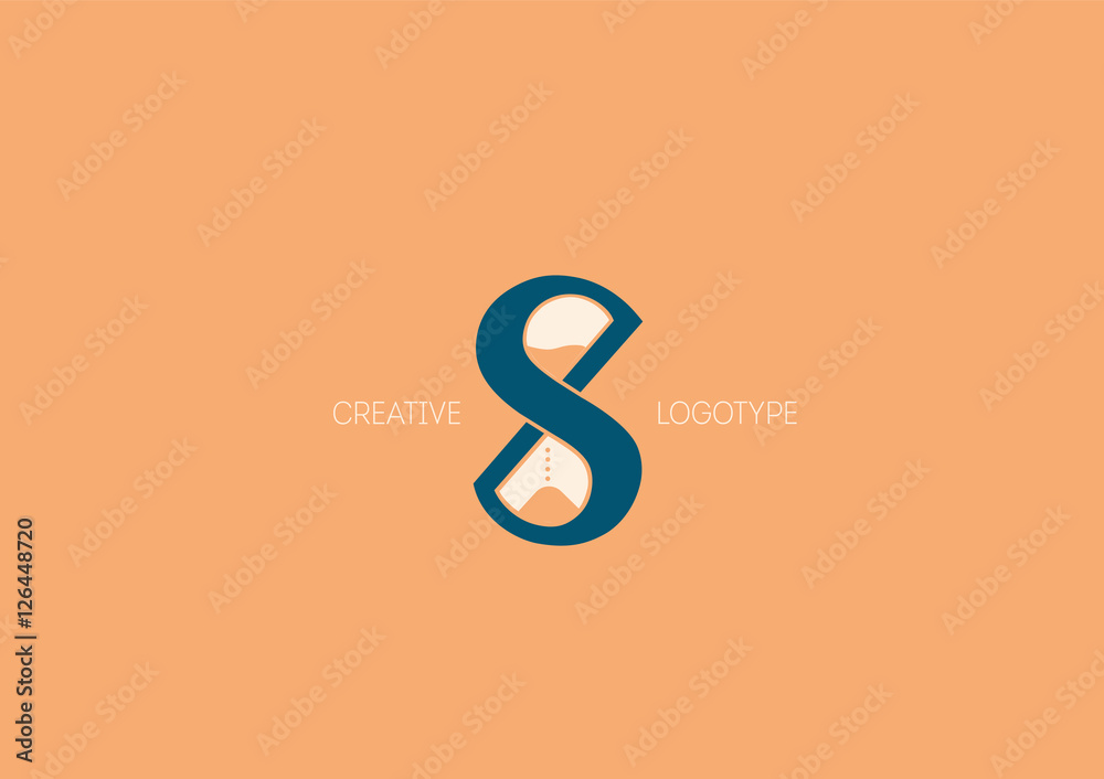 Creative logo with a double meaning, the letter X , S and hourglass Creative logo with a double meaning, the letter X , S and hourglass