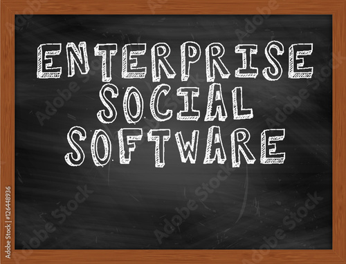 ENTERPRISE SOCIAL SOFTWARE handwritten text on black chalkboard