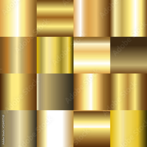 Set of golden gradient backgrounds