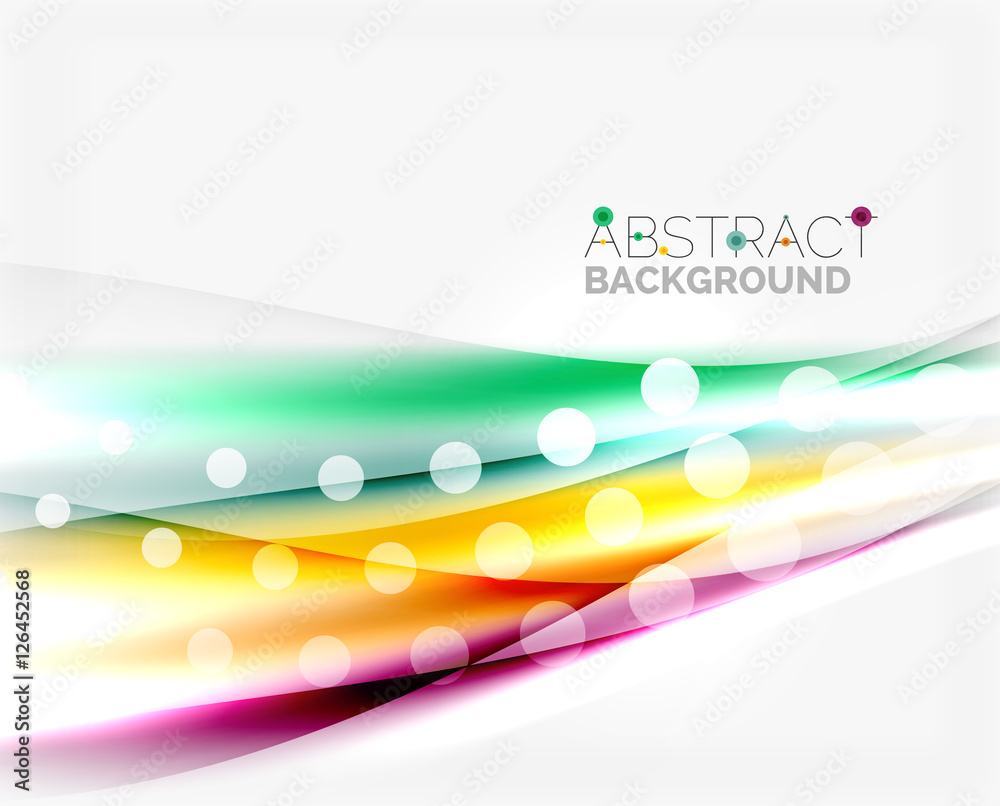 Fototapeta premium Shiny color lines on white background - motion