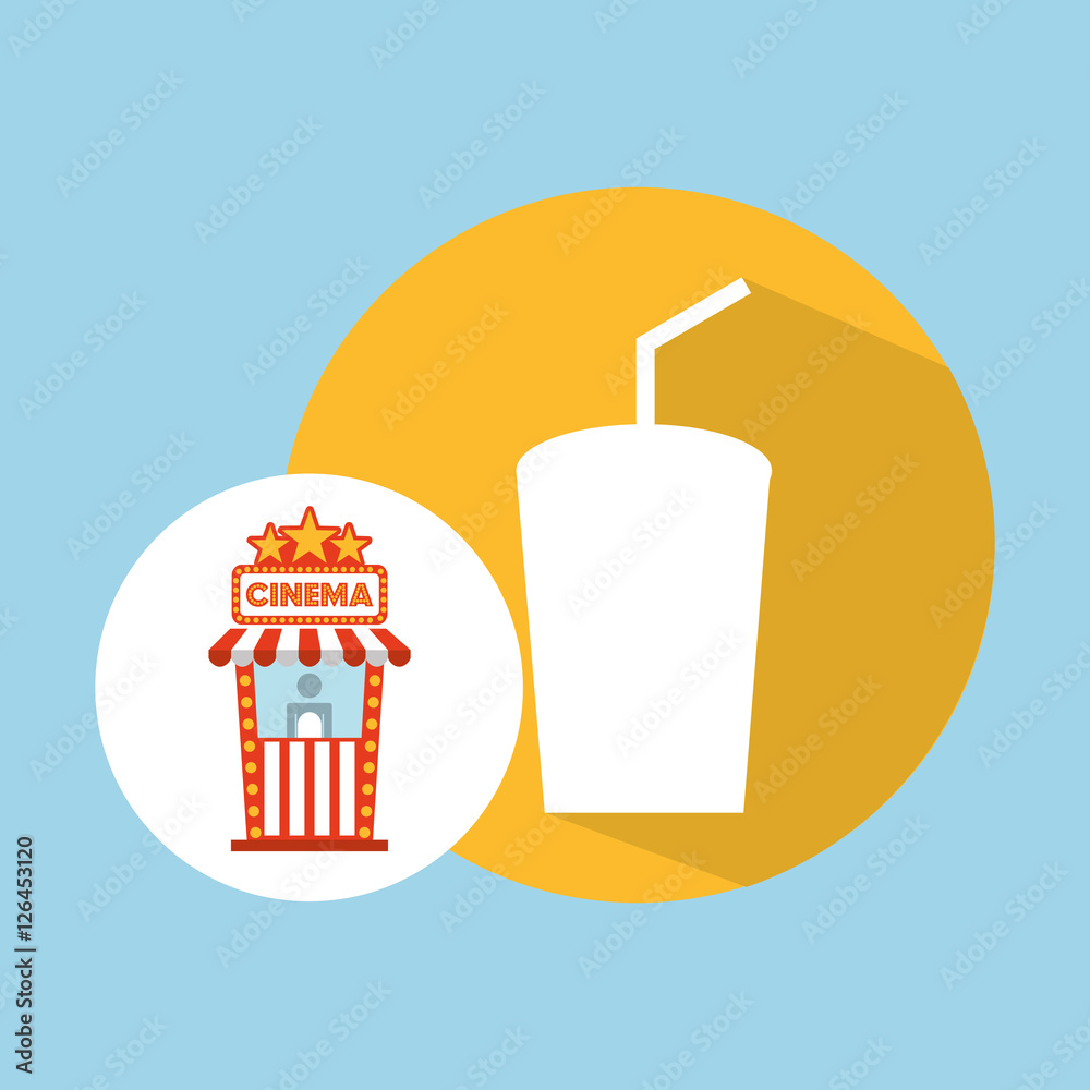 cinema movie ticket office. cup soda graphic vector illustration eps 10 cinema movie ticket office. cup soda graphic vector illustration eps 10