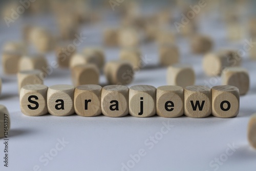 Sarajewo - Holzwürfel mit Buchstaben