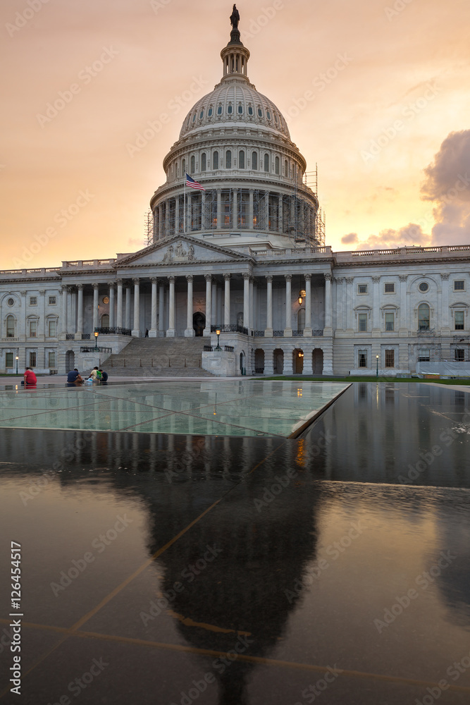 The US Capitol in Washington DC Landscape