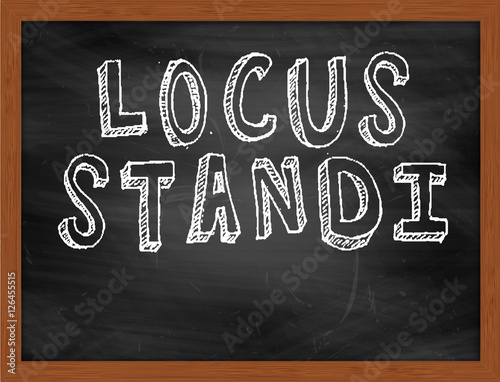 Bilde på lerret LOCUS STANDI handwritten text on black chalkboard