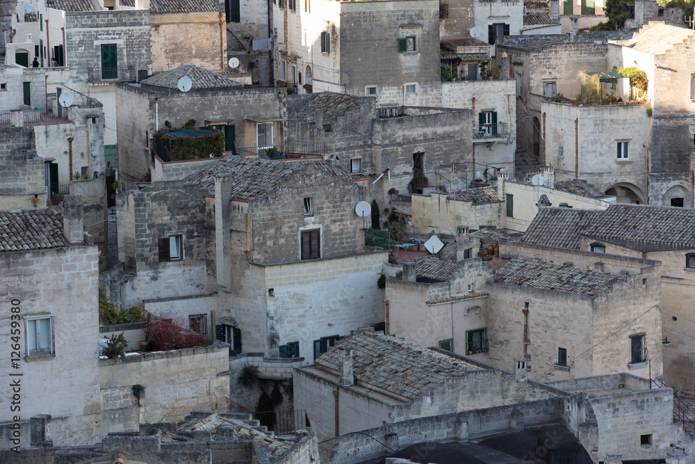 Matera , i Sassi panorama delle vecchie case