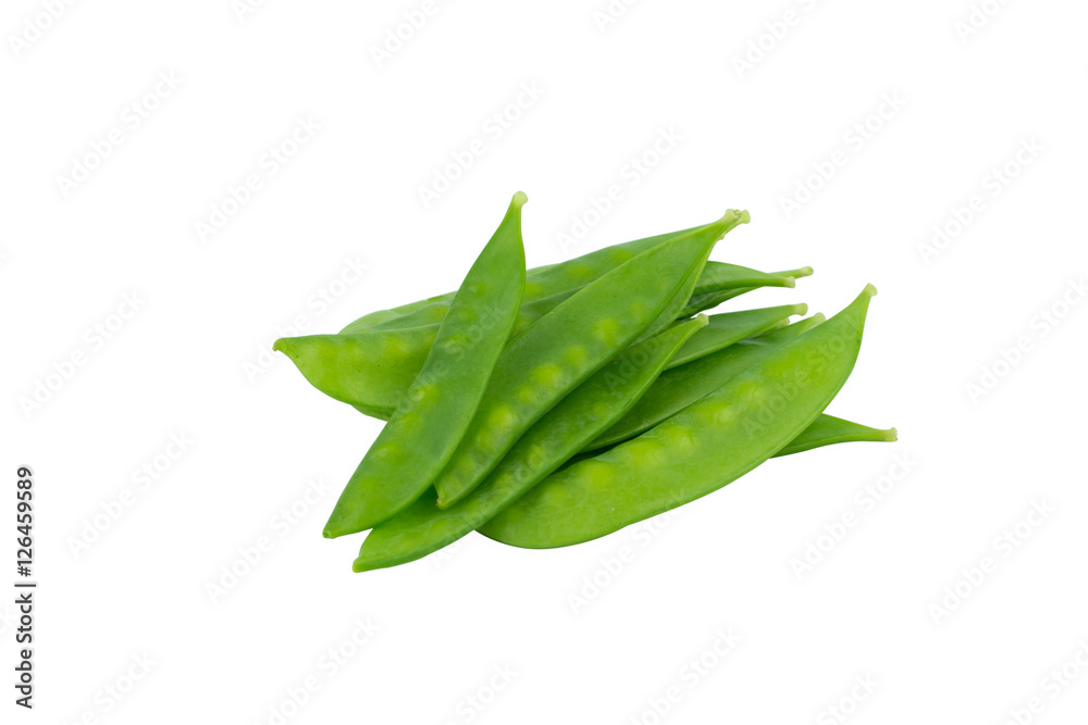 Snow peas isolated on white background.. Snow peas isolated on white background..