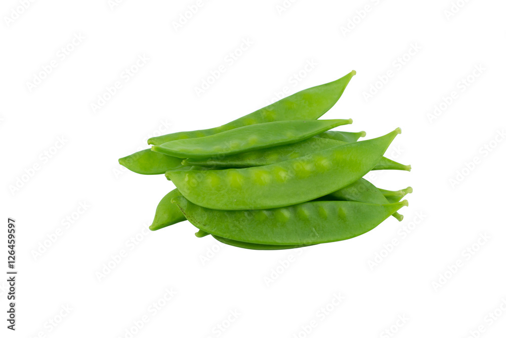 Snow peas isolated on white background.. Snow peas isolated on white background..