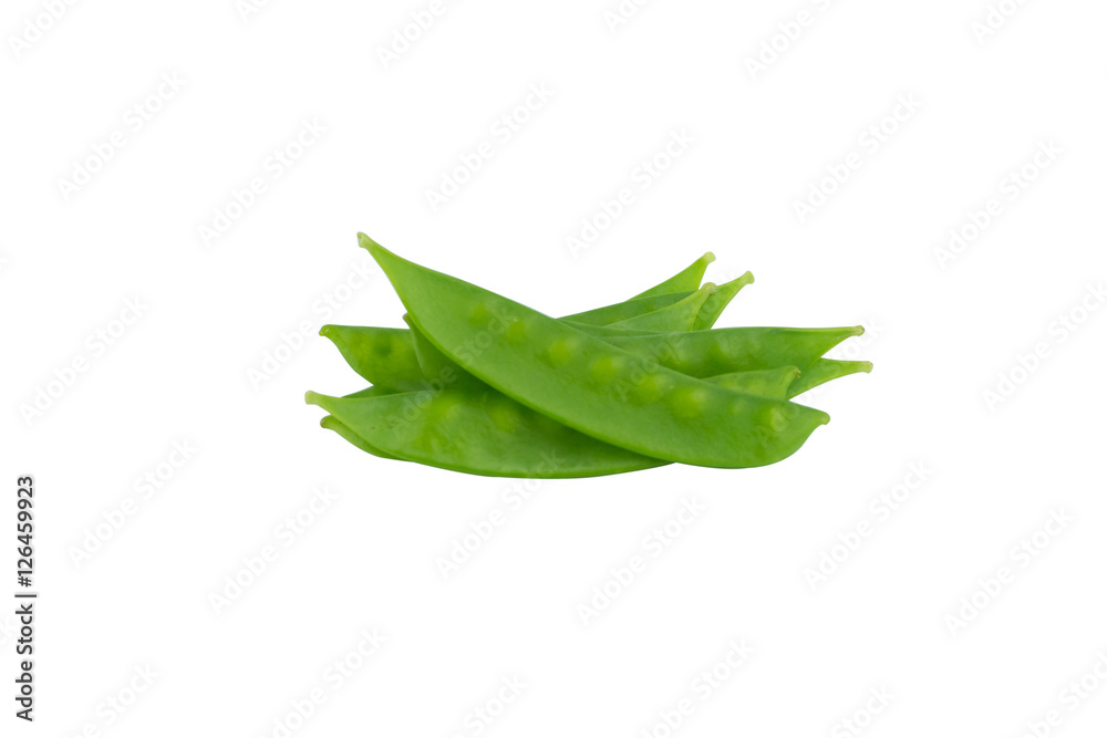 Snow peas isolated on white background.. Snow peas isolated on white background..