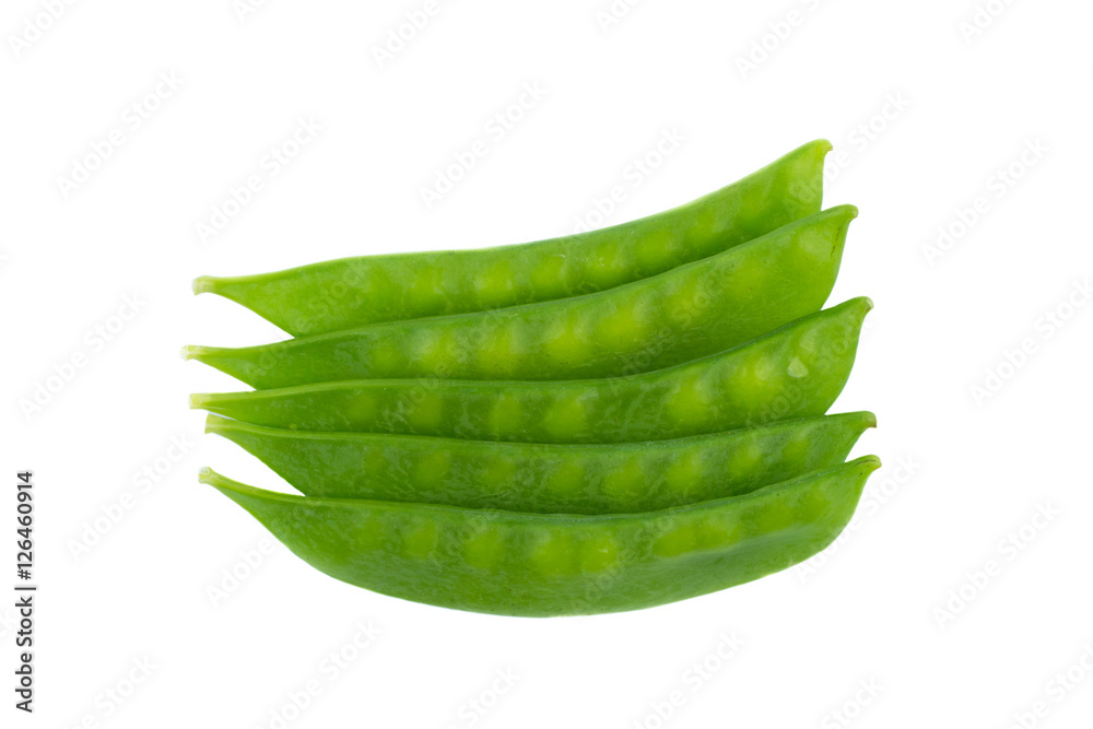 Snow peas isolated on white background.. Snow peas isolated on white background..