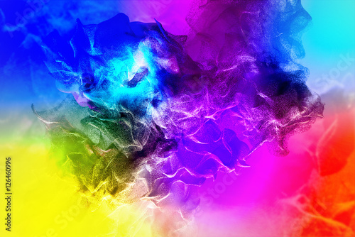 Beautiful particles on colored background, 3d illustration