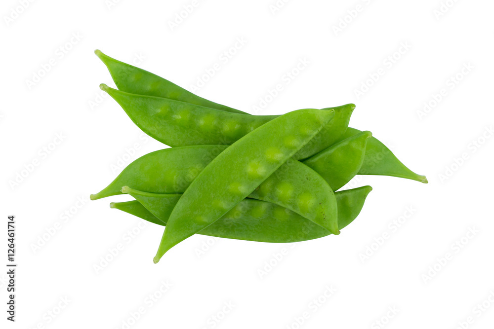 Snow peas isolated on white background.. Snow peas isolated on white background..