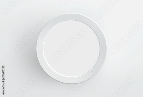 Blank paper frame on white wall. Vector.