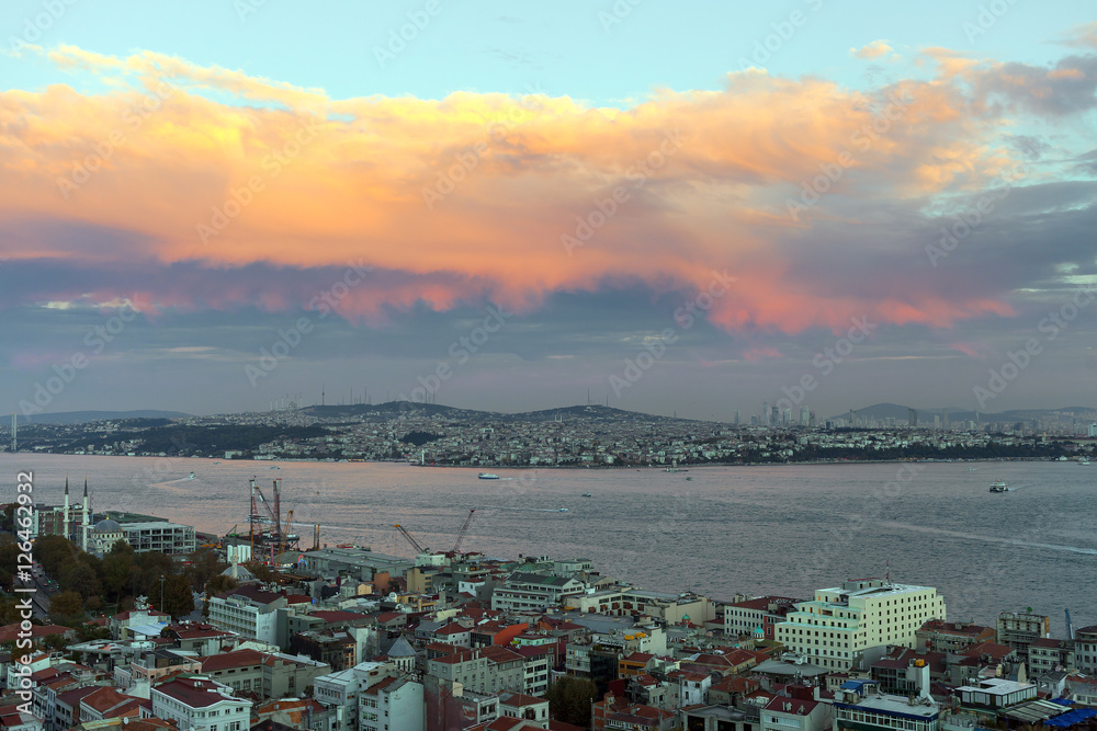 Fototapeta premium The historic center of Istanbul at sunset. Turkey.