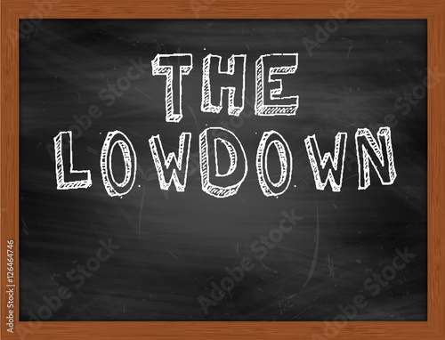 THE LOWDOWN handwritten text on black chalkboard photo