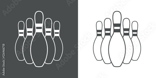 Icono plano bolos gris