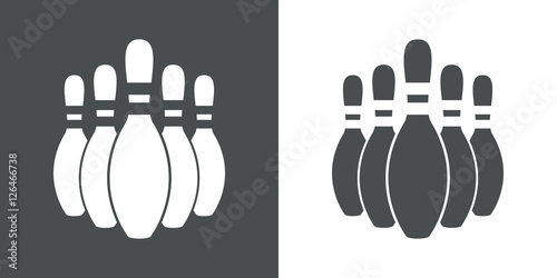 Icono plano bolos gris