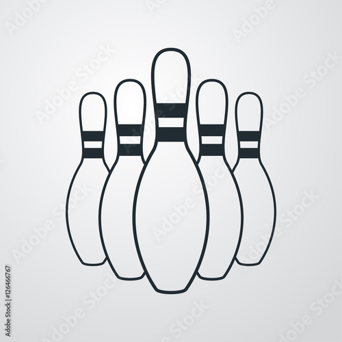 Icono plano bolos sobre fondo degradado