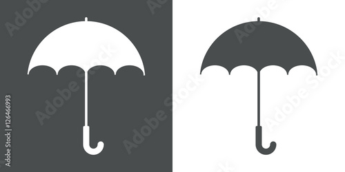 Icono plano paraguas abierto gris