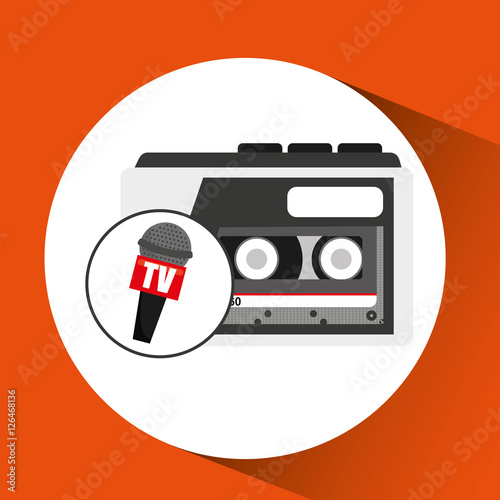 tape recorder microphone tv news icon vector illustration eps 10