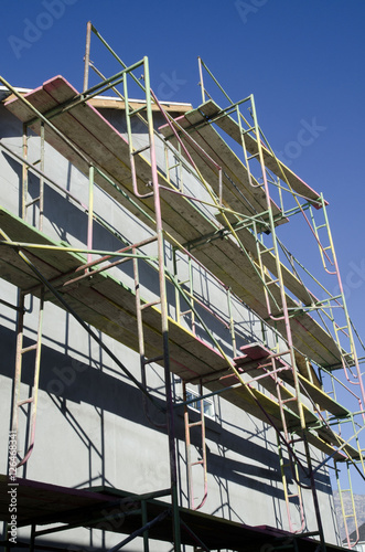 scaffolding, house scaffolding, construction, site, 