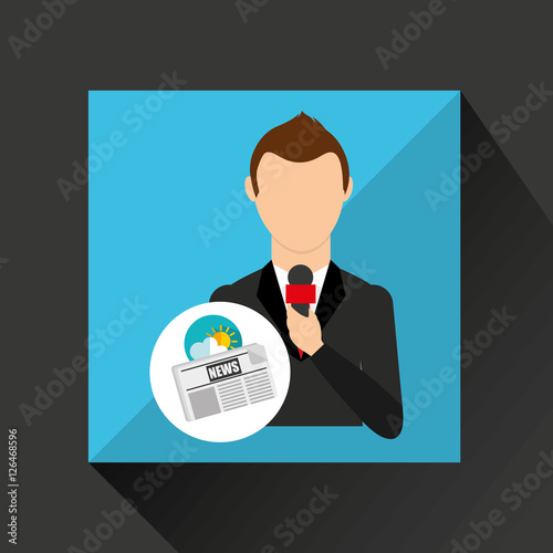 reporter man weather forecast news meteorologist design vector illustration eps 10