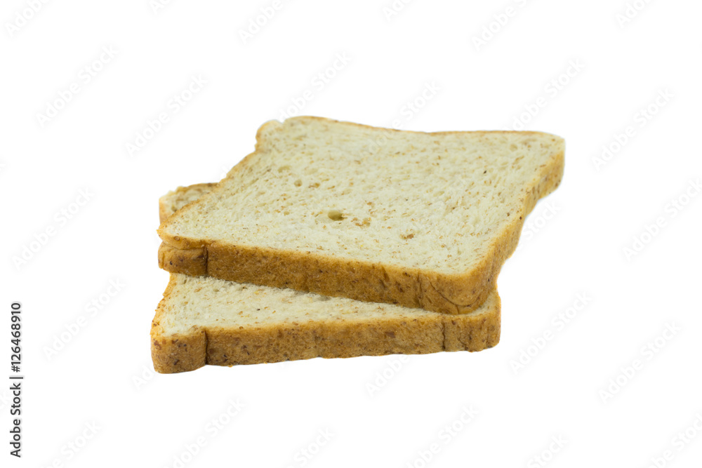 whole wheat bread, isolated on white background whole wheat bread, isolated on white background