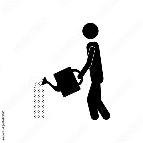 person watering icon image vector illustration design  design