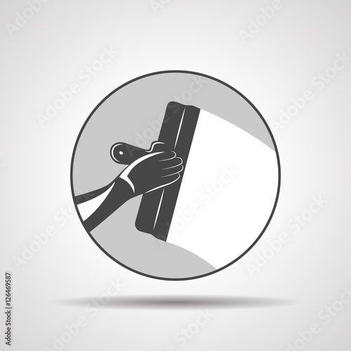illustration icon of trowel with hand plastering cement mortar i