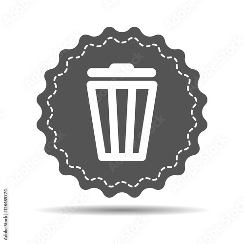 black trash bin icon on a white background